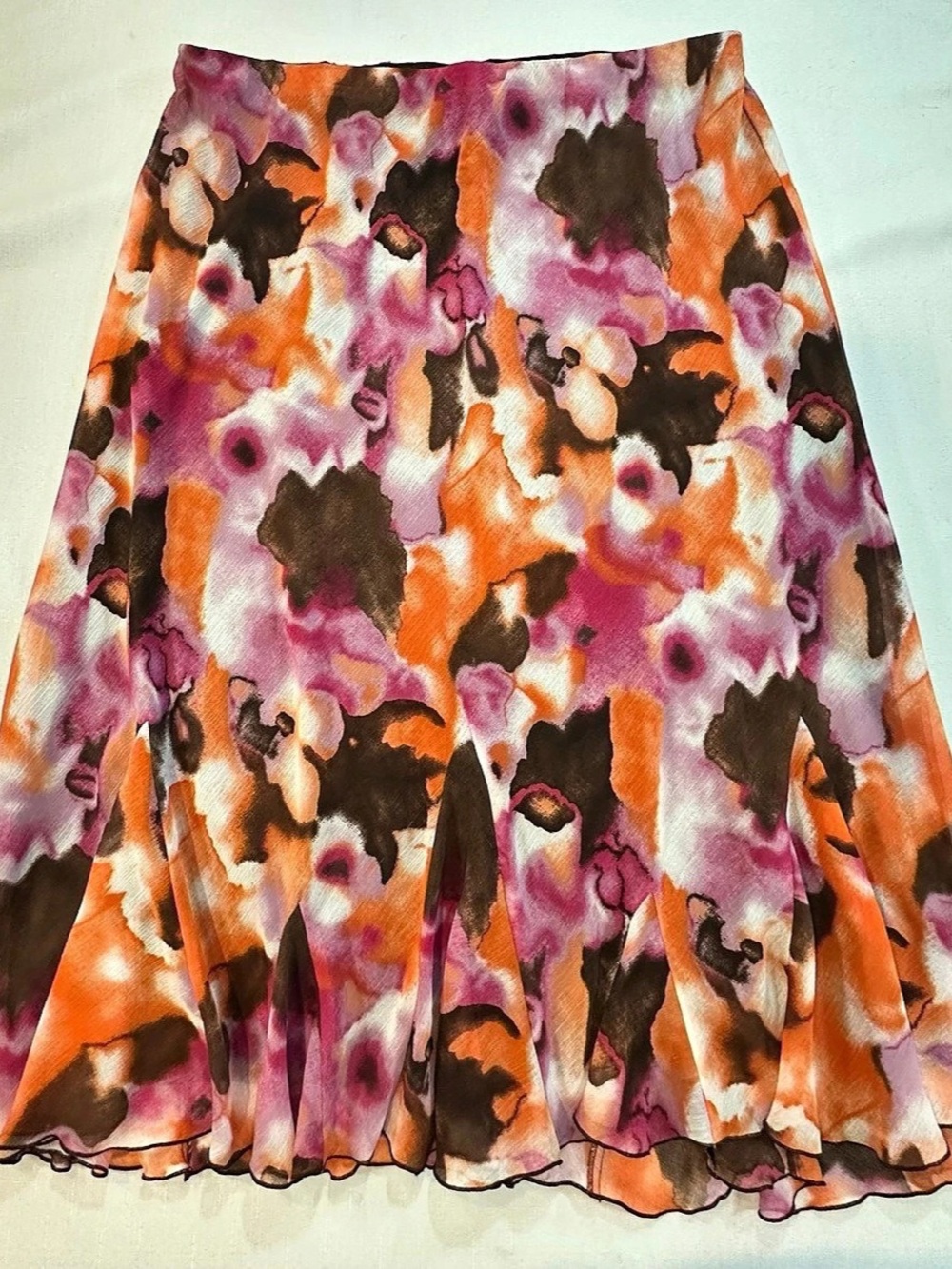 Cato Woman Plus Size 18/20W Floral Ruffle Midi Skirt